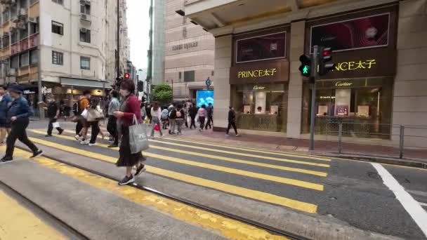Mart 2023 Times Meydanı Causeway Körfezi Nde Yaya Trafiği — Stok video