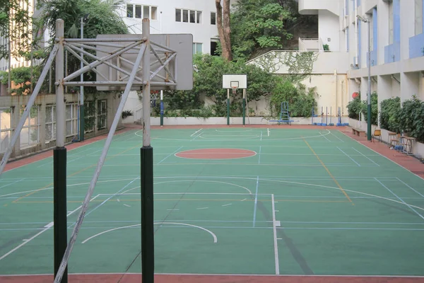 Linee Campo Basket Plaground Della Scuola — Foto Stock