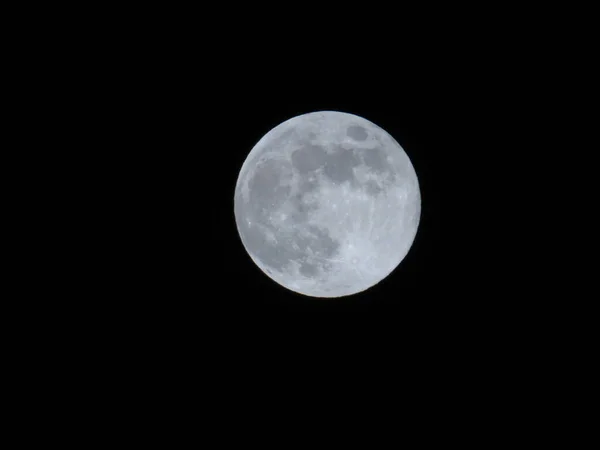 Lună Plină Lună Plină Izolată Fundal Negru — Fotografie, imagine de stoc