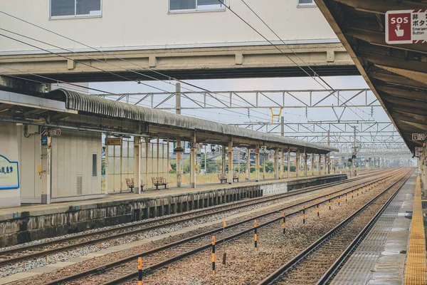 Paesaggio Della Stazione Shinuozu Toyama Giappone Ott 2013 — Foto Stock