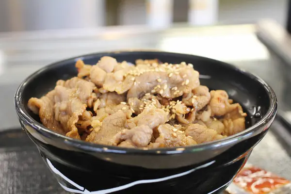 Говядина Рисовая Миска Японская Еда — стоковое фото