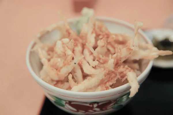 Comida Japonesa Tigela Camarão Frito — Fotografia de Stock