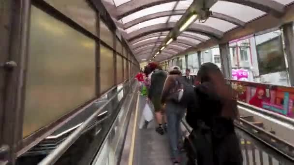Sistema Escaleras Mecánicas Nivel Medio Hong Kong Marzo 2023 — Vídeos de Stock