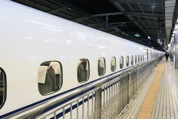 Trem Bala Plataforma Estação Japão Oct 2013 — Fotografia de Stock