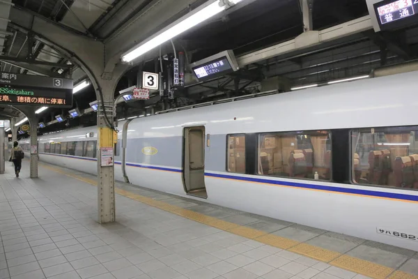 stock image the Train at Nagoya Station waiting at night , 29 Oct 2013