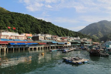Geleneksel bir Pichic Bay Hong Kong balık köyü. 13 Ekim 2013