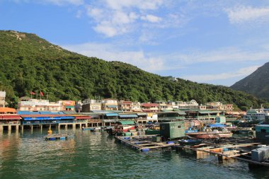 Geleneksel bir Pichic Bay Hong Kong balık köyü. 13 Ekim 2013