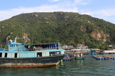 Geleneksel bir Pichic Bay Hong Kong balık köyü. 13 Ekim 2013