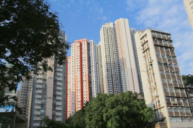 Apartman blokları, Hong Kong yerleşim alanı 13 Ekim 2013