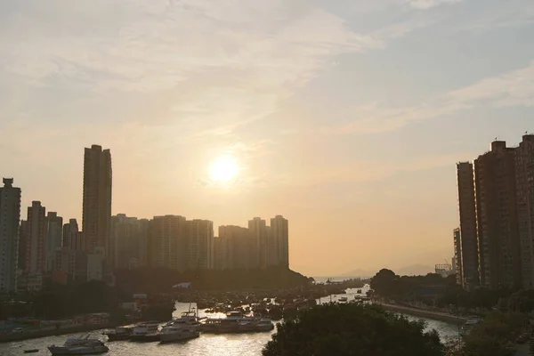 stock image Aberdeen Typhoon Shelters and Ap Lei Chau, Hong Kong 13 Oct 2013