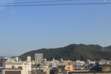 Japonya, Nagoya manzarası. 30 Ekim 2013 Treni 'nde görünüm