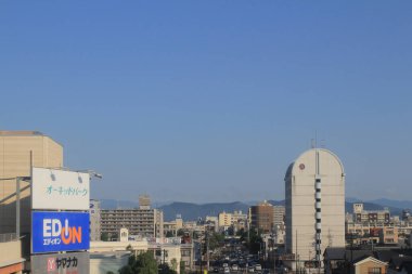 Japonya, Nagoya manzarası. 30 Ekim 2013 Treni 'nde görünüm