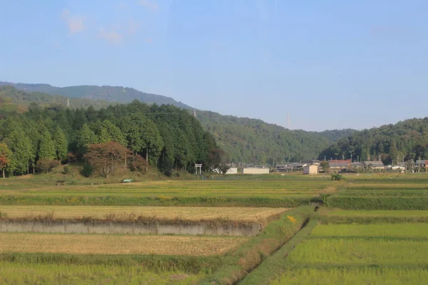 Krajobraz Wsi Japonia Widok Pociąg Paź 2013 — Zdjęcie stockowe