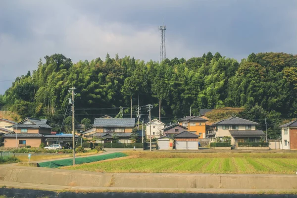 Japonya Kırsalının Manzarası Ekim 2013 Treni Nde Görünüm — Stok fotoğraf