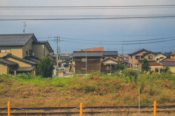 Het Landschap Van Het Platteland Japan Uitzicht Trein Okt 2013 — Stockfoto