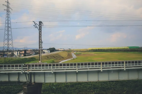 Τοπίο Της Υπαίθρου Την Ιαπωνία Άποψη Στο Τρένο Οκτ 2013 — Φωτογραφία Αρχείου