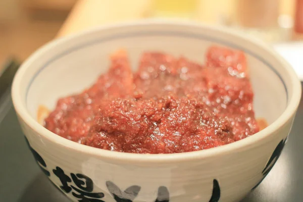 Miska Japonské Kuchyně Vepřové Rýže Října 201 — Stock fotografie