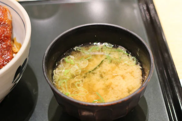 Die Schüssel Mit Traditioneller Gemüsesuppe Aus Japan Okt 201 — Stockfoto