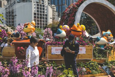 10 Mart 2023, Çiçek Şovu Victoria Park 'ta Hong Kong.