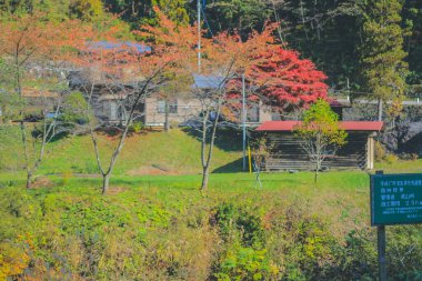 31 Ekim 2013 Japonya 'nın Takayama kırsalının sonbahar manzarası