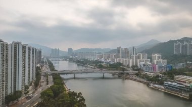 Shing Mun Nehri manzarası, Shatin. 18 Mart 2023