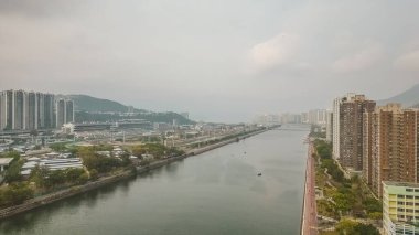 Shing Mun Nehri 'nin manzarası. 18 Mart 2023