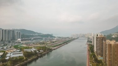 Shing Mun Nehri 'nin manzarası. 18 Mart 2023