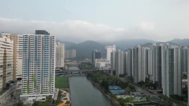Shing Mun Nehri 'nin manzarası. 18 Mart 2023