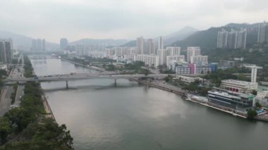 Shing Mun Nehri 'nin manzarası. 18 Mart 2023