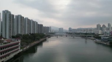 Shing Mun Nehri 'nin manzarası. 18 Mart 2023