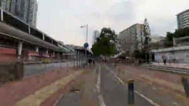 Bisiklet parkurunun oradaki Sha Tin 'de bisiklet rotaları. 18 Mart 2023