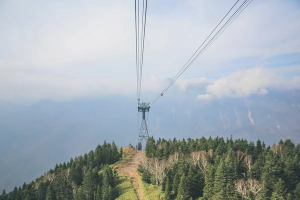 stock image double decker ropeway, The ropeway in Shinhotaka mountain 31 Oct 2013