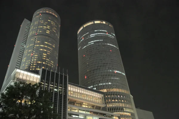 Icónica Estación Tren Nagoya Torres Centrales Por Noche Nagoya Japón — Foto de Stock
