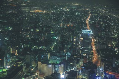 Nagoya Şehri, Japonya 2 Kasım 2013 gecesi şehir manzarası