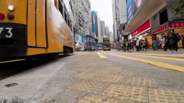 Улица Фесси Роуд Гонконг Марта 2023 Года — стоковое видео