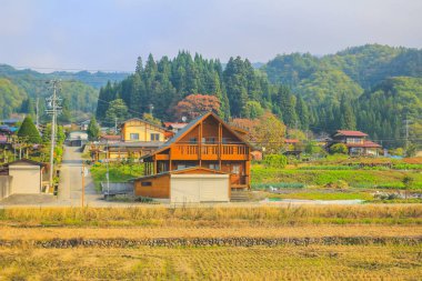 31 Ekim 2013 Toyama kırsalının sonbahar manzarası, Japonya