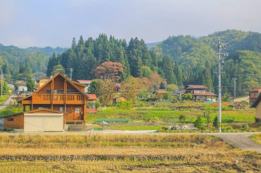 31 Ekim 2013 Toyama kırsalının sonbahar manzarası, Japonya