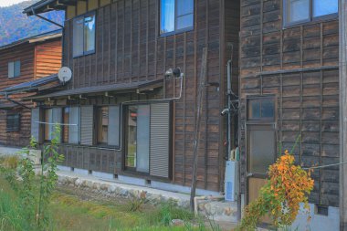 Shirakawa-go köyünün geleneksel binaları, Japonya 1 Kasım 2013