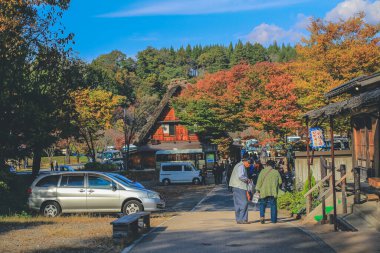 Shirakawa-go köyünün geleneksel binaları, Japonya 1 Kasım 2013