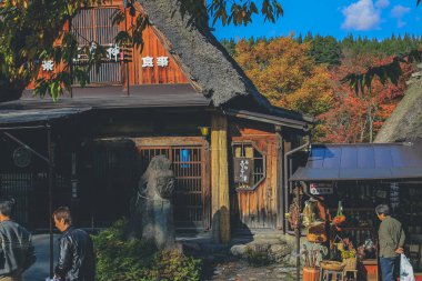 Shirakawa-go köyünün geleneksel binaları, Japonya 1 Kasım 2013