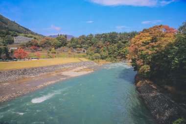 Sho nehri, Shirakawa köyünün ana nehri yazın. 1 Kasım 2013