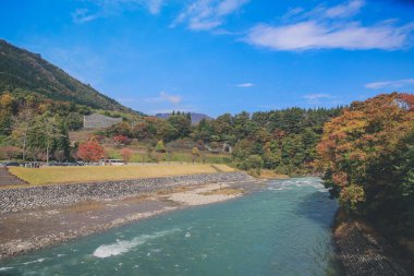 Sho nehri, Shirakawa köyünün ana nehri yazın. 1 Kasım 2013