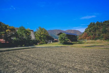 Tarihsel Japon Köyü - İlkbaharda Shirakawago, Japonya 'nın tarihi simgesi