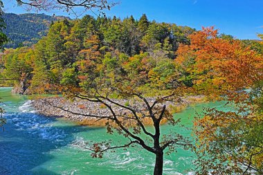 Sho nehri, Shirakawa köyünün ana nehri yazın. 1 Kasım 2013