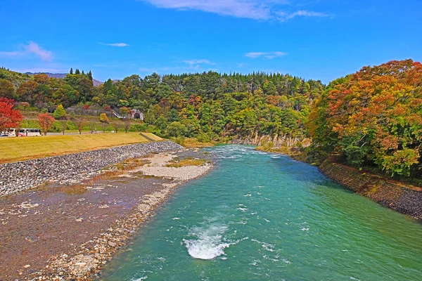 Sho Řeka Hlavní Řeka Vesnici Shirakawa Létě Listopadu 2013 — Stock fotografie