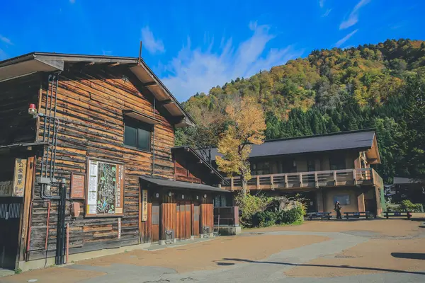 Tarihsel Japon Köyü - İlkbaharda Shirakawago, Japonya 'nın tarihi simgesi