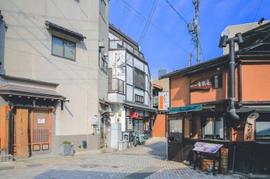 Güzel ve Geleneksel Sokak Takayama, Japonya 31 Ekim 2013