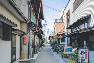 Güzel ve Geleneksel Sokak Takayama, Japonya 31 Ekim 2013