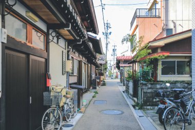 Güzel ve Geleneksel Sokak Takayama, Japonya 31 Ekim 2013