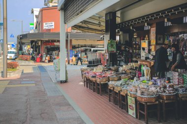 Güzel ve Geleneksel Sokak Takayama, Japonya 31 Ekim 2013